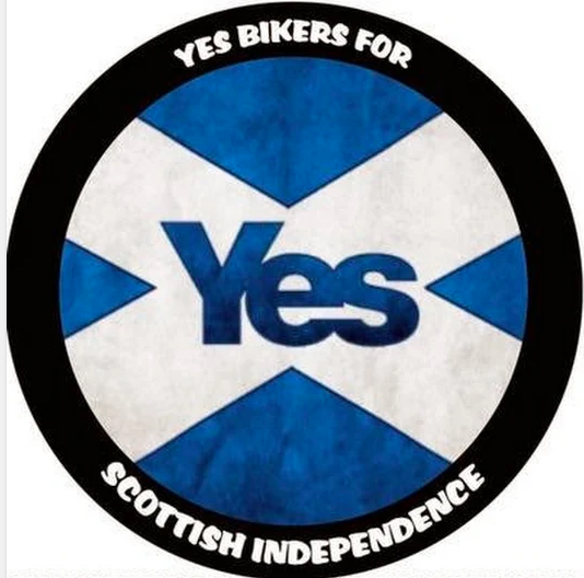 The first YesBikers logo: Yes on a saltire